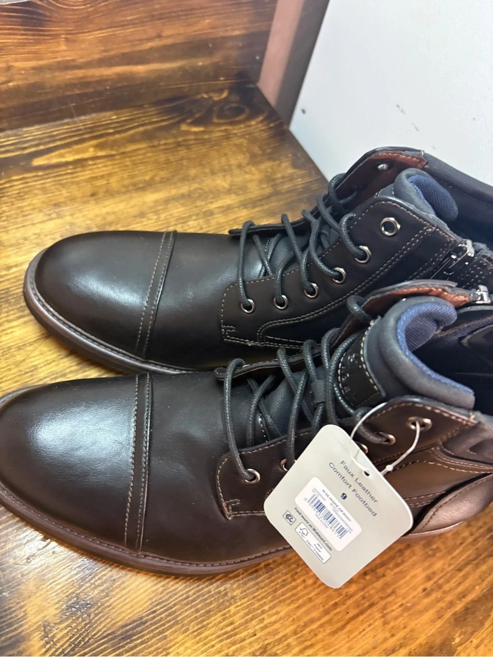 George Black Lace Up Boots Size 9